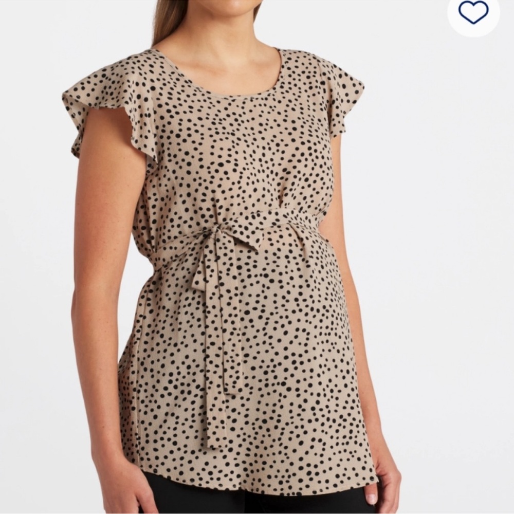 Full Moon Maternity Claire Tie Front Blouse